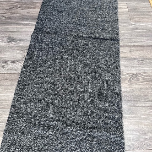 Merino Ireland Wool cashmere Avoca The Mill gray winter fisherman fringe Scarf - Picture 5 of 12